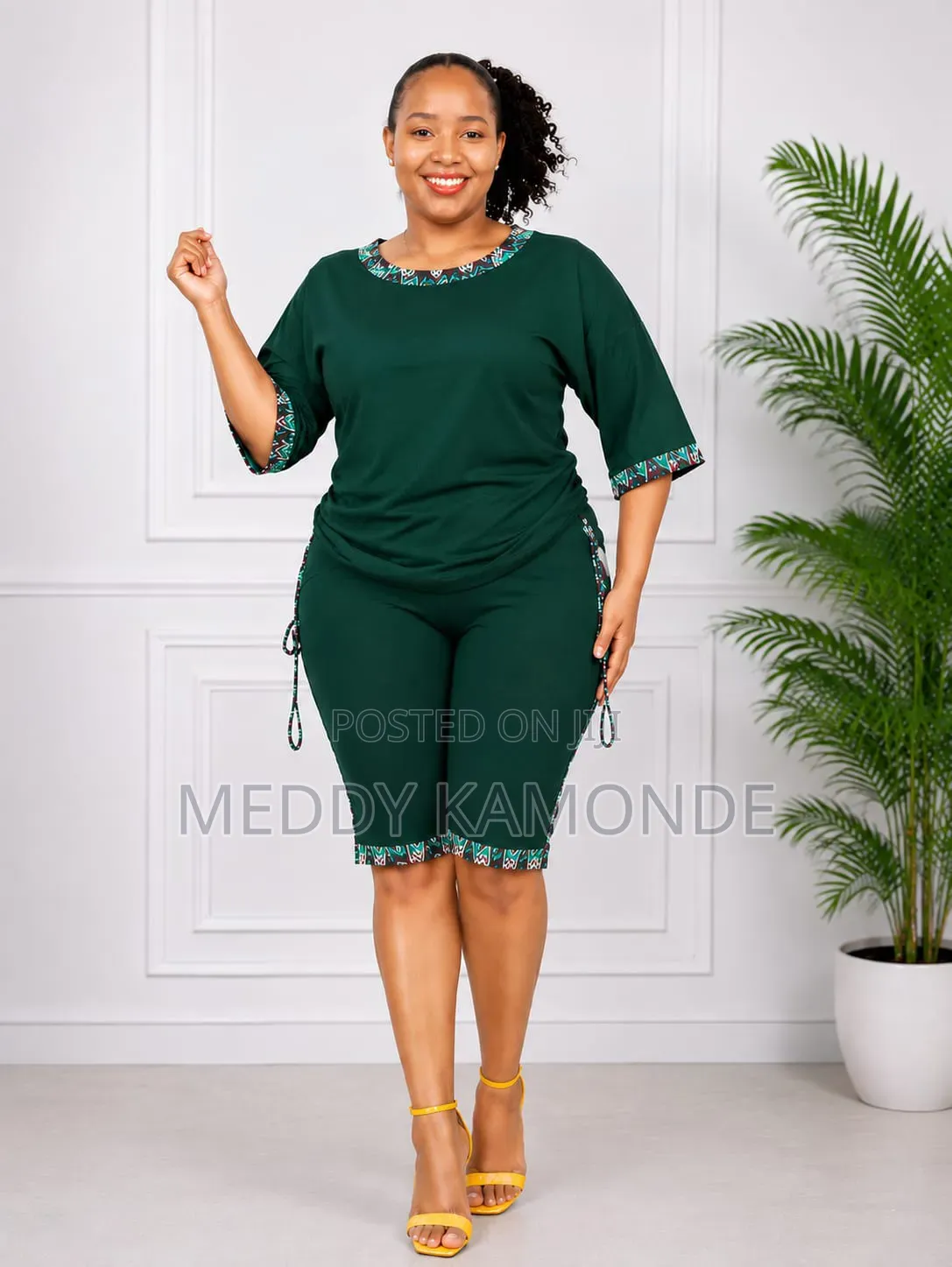 Maroon African Short Set