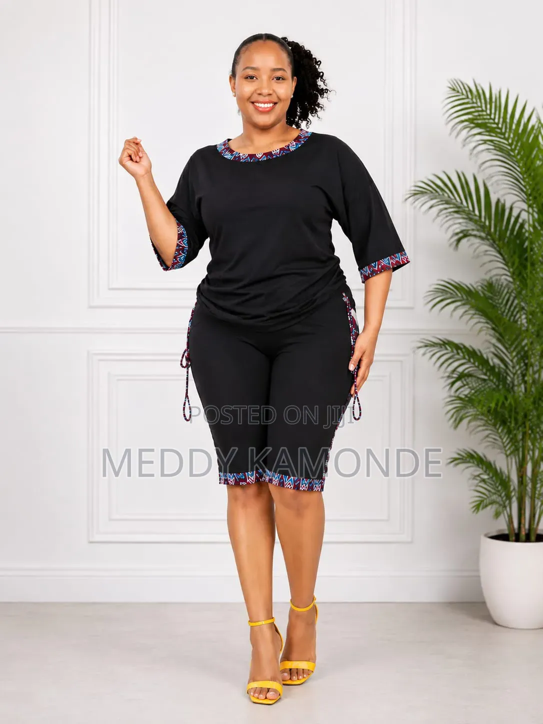 Maroon African Short Set