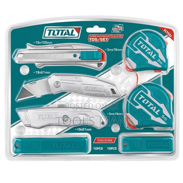 7-piece Utility Knife Measuring Tape Set.Total Tos23036e