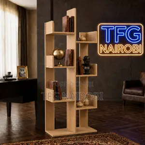 5 Tree Bookshelf - Modern Natural Oak Vertical MDF Bookcase
