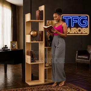 5 Tree Bookshelf - Modern Natural Oak Vertical MDF Bookcase