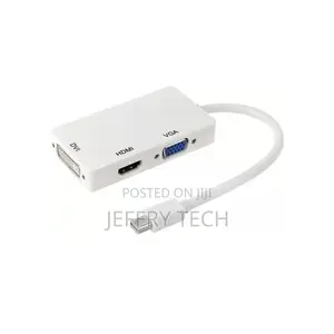 Mini Dp To Vga/Hdmi/Dvi Adapter - 3-in-1 Docking Station, 25x4.5x1.5c
