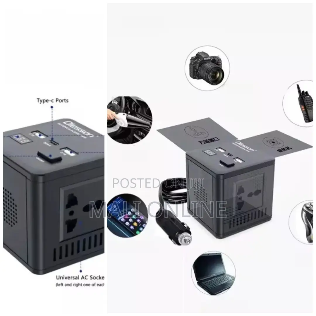 Type-C Universal Socket Led Display Safety 150w Car Power Inverter