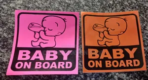 Vinyl Car Decal Baby on Board Available in Pink or Orange