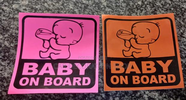 Vinyl Car Decal Baby on Board Available in Pink or Orange