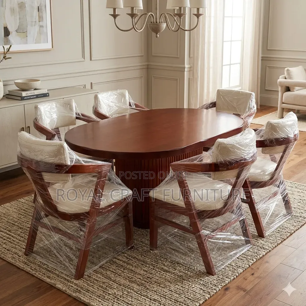 Luxury 6-seater Oval Mahogany Dining Set