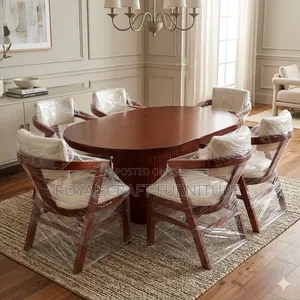 Luxury 6-seater Oval Mahogany Dining Set