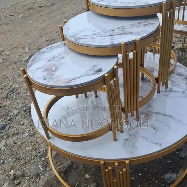 4pc Combo Pure Marble Nesting Table - main view