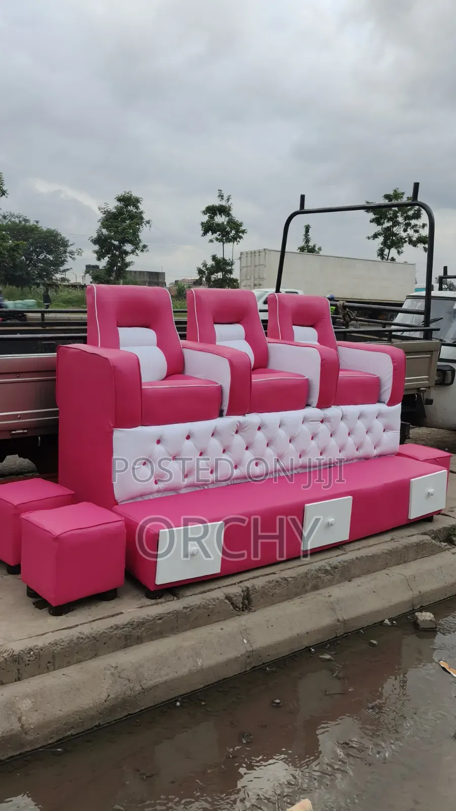 Pink White Pedicure Seats/ Nail Seats