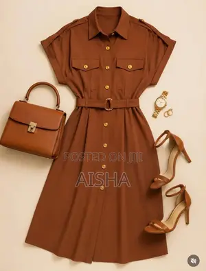  Elegant Belted Shirt Dress for Ladies 