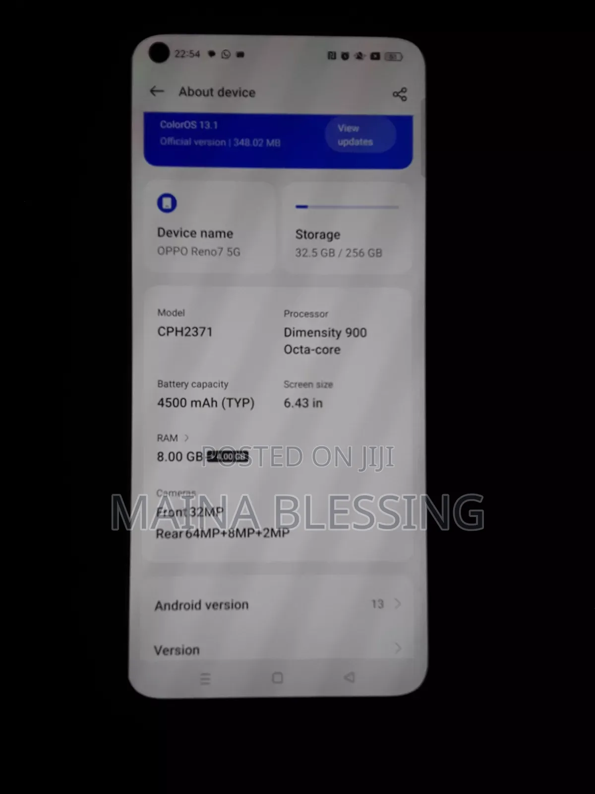 Oppo Reno7 256 GB Blue