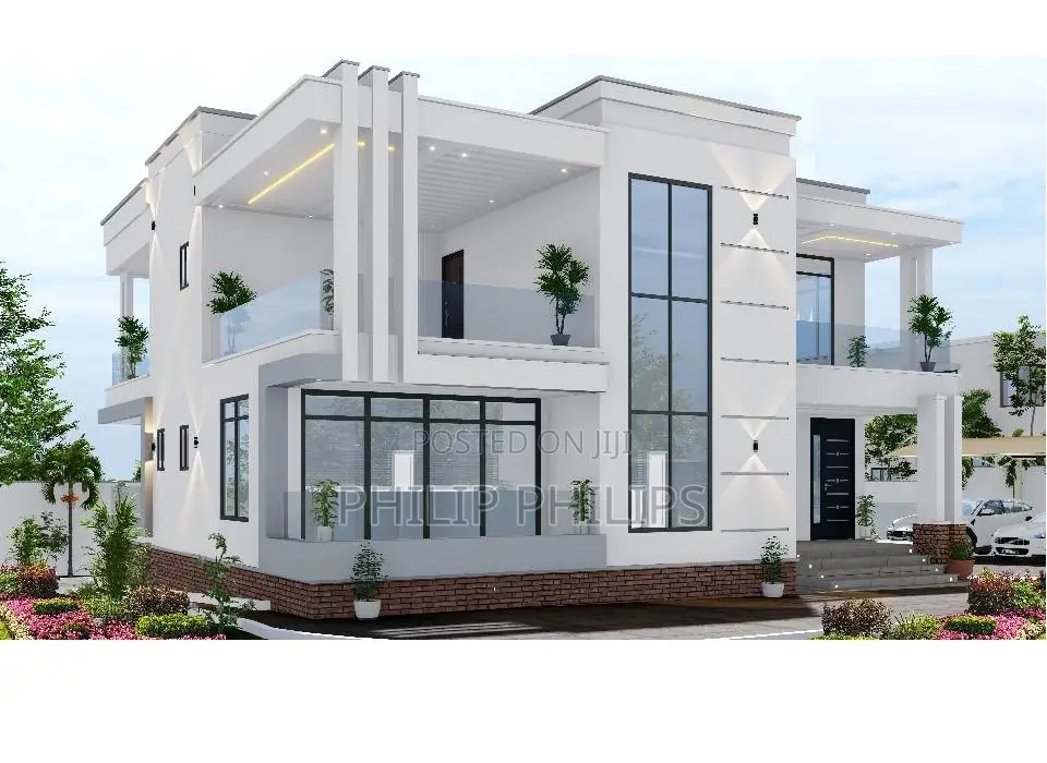 Flat Hidden Roof House Plan