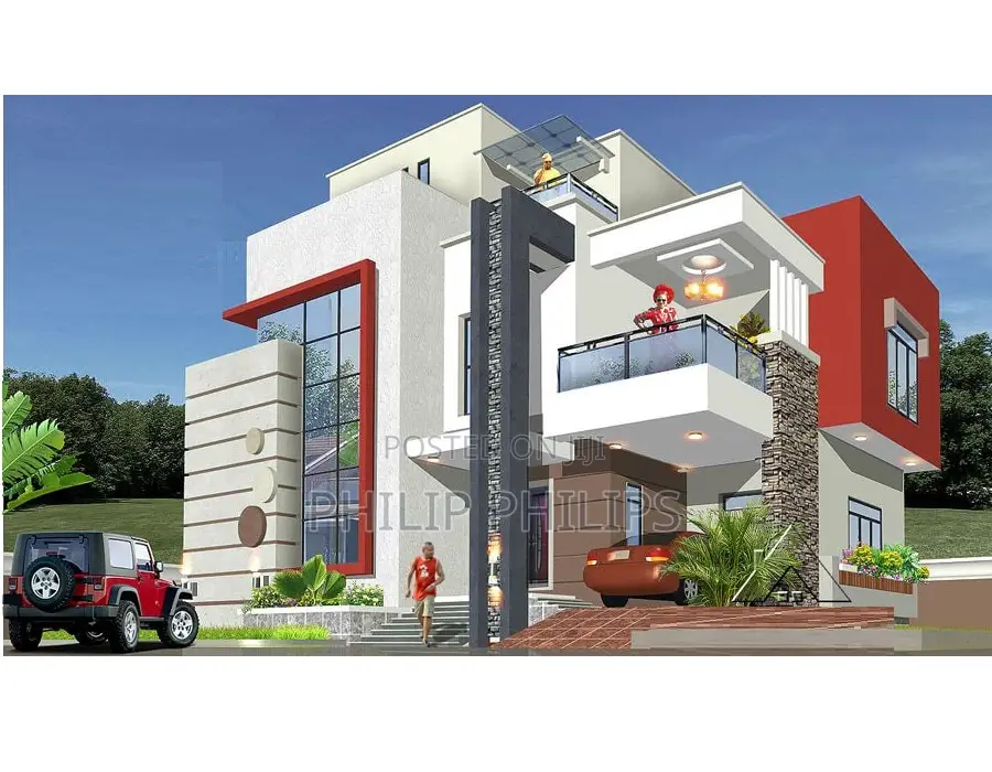 Flat Hidden Roof House Plan