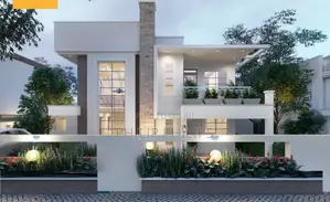 Flat Hidden Roof House Plan