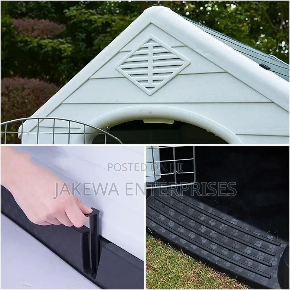 Large Plastic Dog Cage Weatherproof Pet Kennel Outdoor Indoor Use