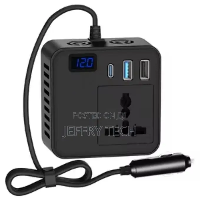 Lerxi 120w Car Power Inverter – 12v Dc to 220v Ac With Usb Pd Qc 3.0