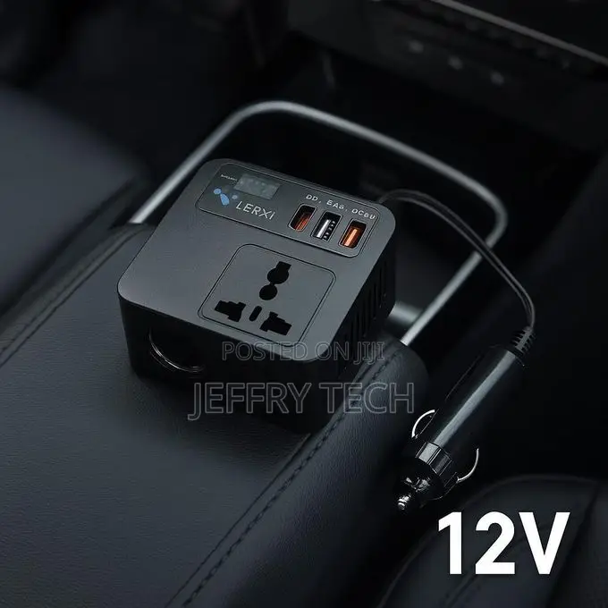 Lerxi 120w Car Power Inverter – 12v Dc to 220v Ac With Usb Pd Qc 3.0