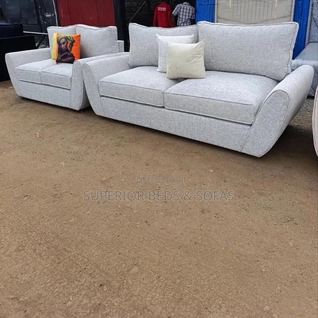 Soft Fabric Grey 3+3 Sofa Set