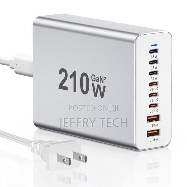 210w Gan Usb Charger 8-Port Smart Fast Charging Station Gan 8-Port Us