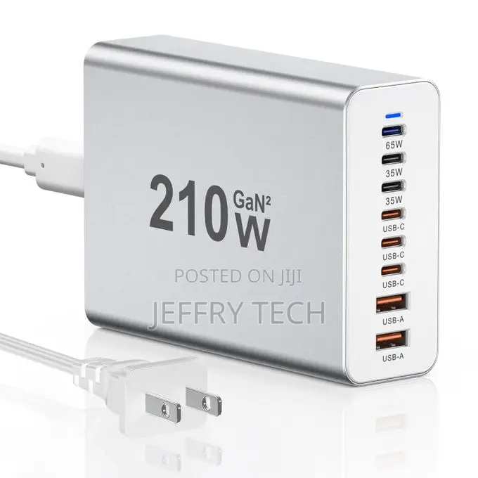 210w Gan Usb Charger 8-Port Smart Fast Charging Station Gan 8-Port Us