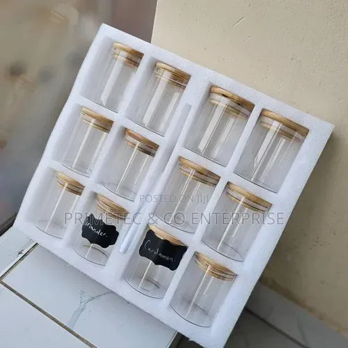 12pc 200ml Glass Spice Jar