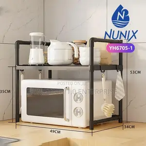 Kitchen Microwave Stand-Black