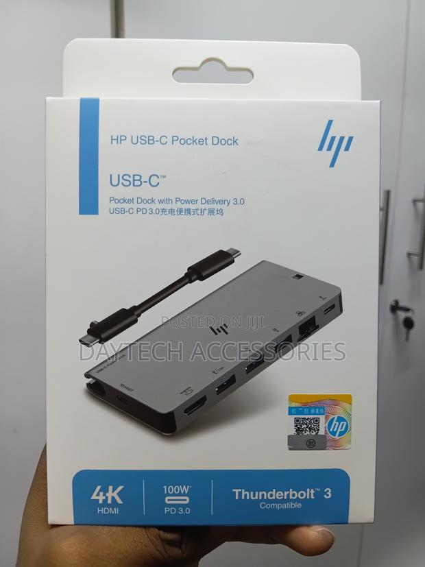 This Is an Hp Usb-C Pocket Dock (8-in-1) Model 55f47p3 - thumbnail 4