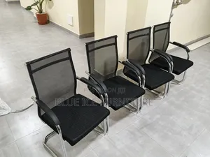 Office Waiting Chair With Metallic Armrest