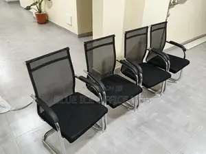 Office Waiting Chair With Metallic Armrest
