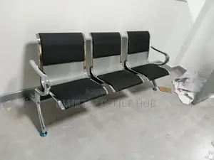 Black Padded Waiting Chair -3 People