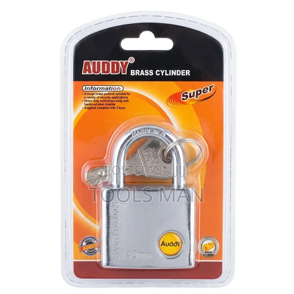 Auddy 40mm Heavy Duty Brass Padlock - Anti-theft Door Gate Lock
