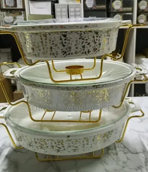 3 in 1,Round, Cream White and Gold Chaffing Dish