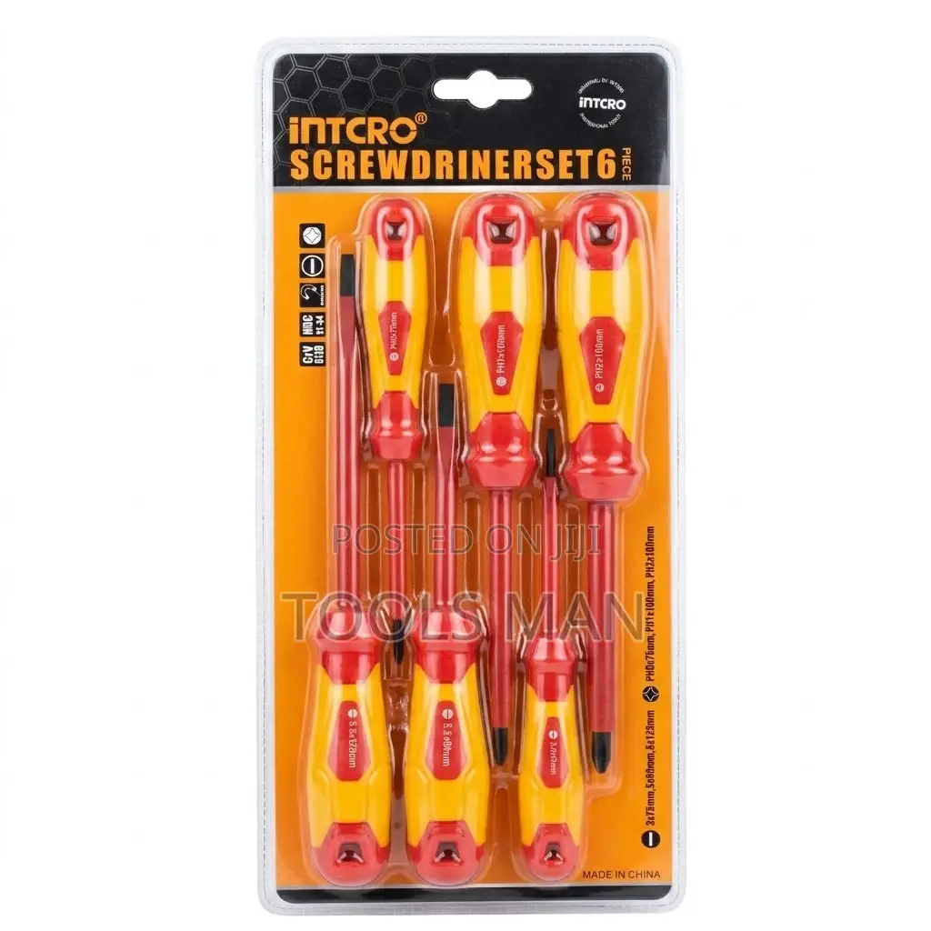 Intcro 6-Piece Magnetic Screwdriver Set – Industrial Cr-v Steel