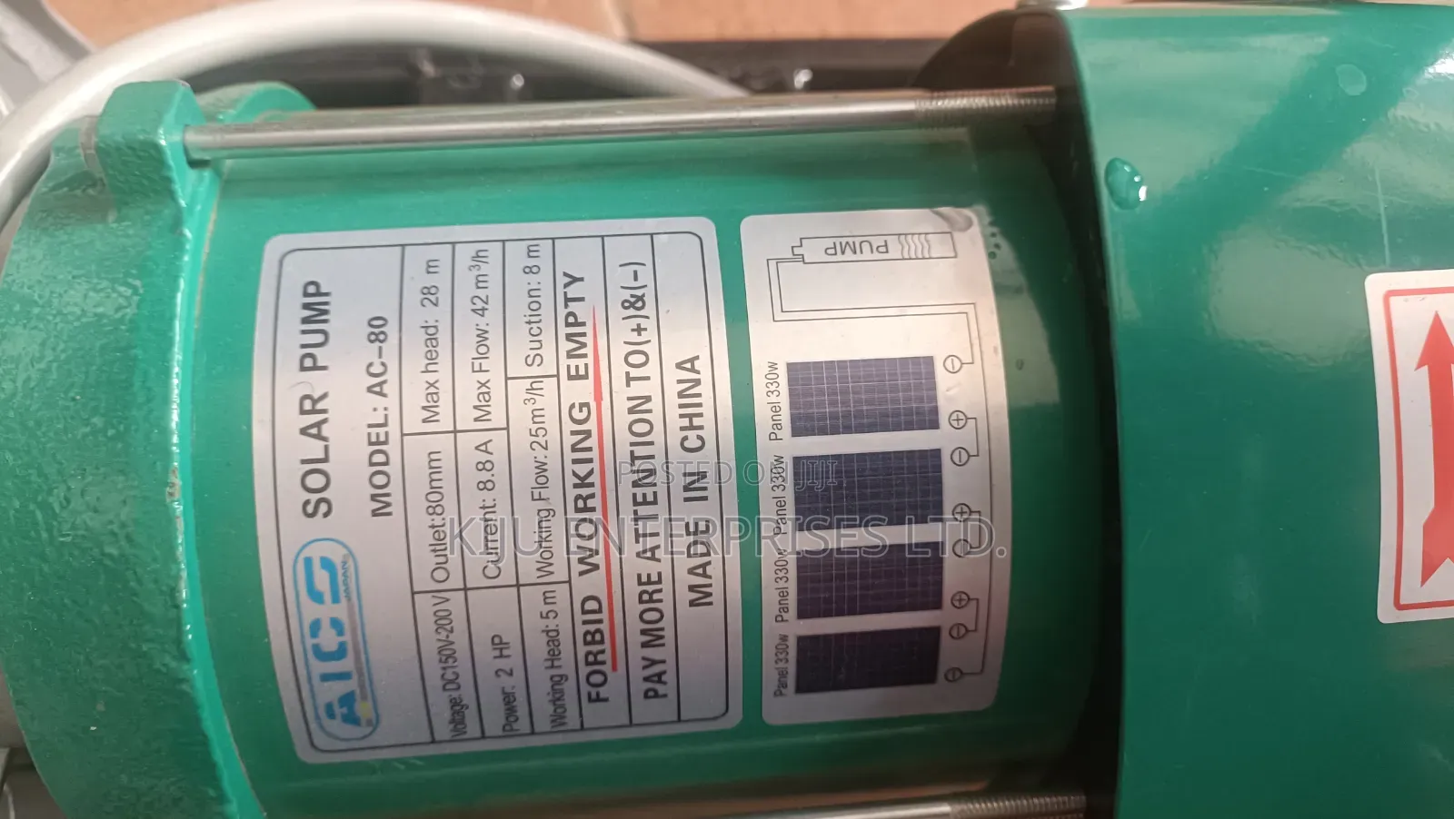 2hp Solar Water Pump Ac-80 High Flow Irrigation Pump
