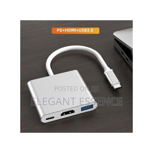 3-in-1 Usb C Hub, Hdmi +Usb 3.0,Type-C Adapter for Macbook/Laptop
