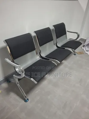 Office Padded Waiting Chair Black 3 Seat
