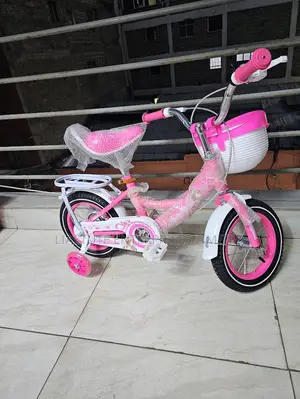 12" Bicycle for Girls With Basket and Stabilizer Wheels