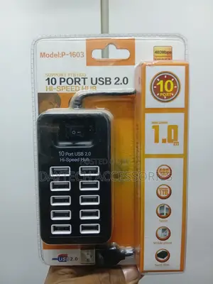 10 Port Usb Hub 2.0 Hi-Speed Hard Disk With Switch.