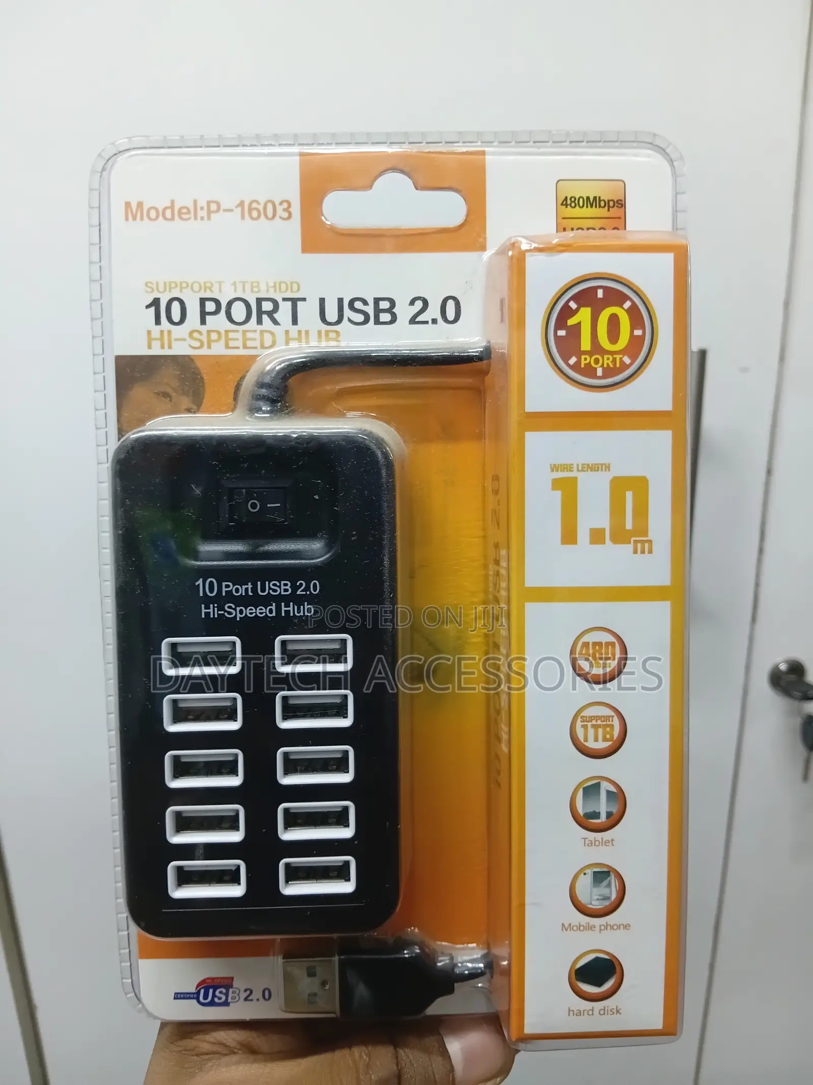 10 Port Usb Hub 2.0 Hi-Speed Hard Disk With Switch.