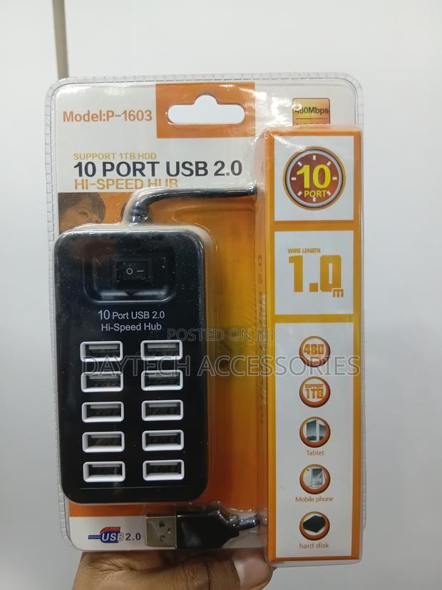 10 Port Usb Hub 2.0 Hi-Speed Hard Disk With Switch. - thumbnail 3