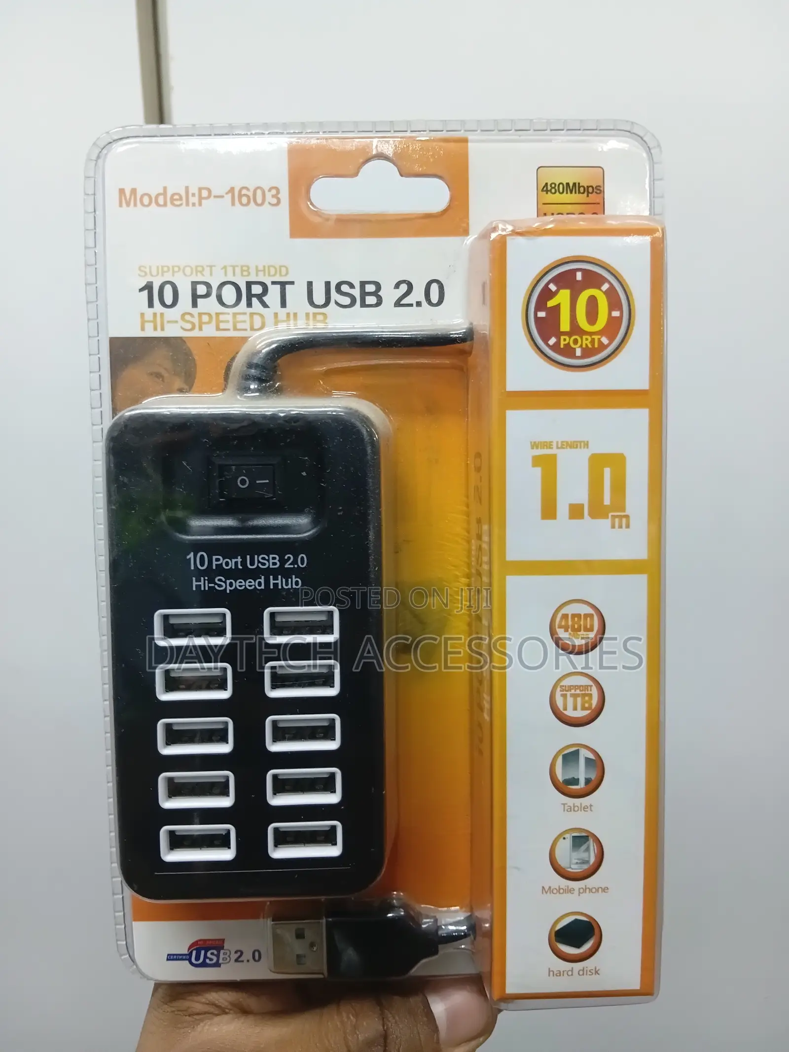 10 Port Usb Hub 2.0 Hi-Speed Hard Disk With Switch.