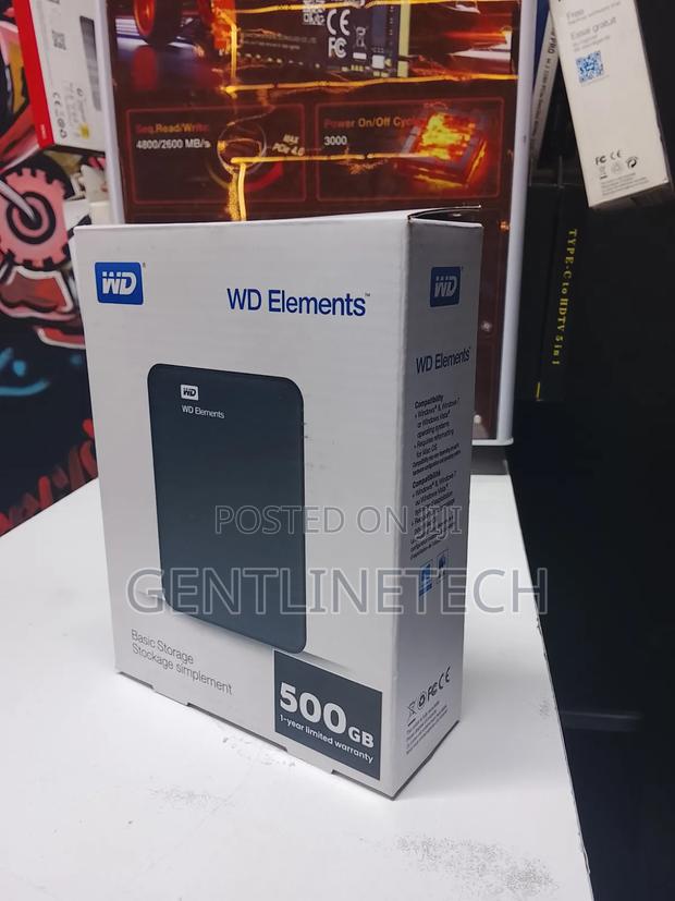 500gb Wd Elements External Hard Drive – Fast Data Backup - thumbnail 2