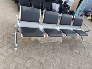 4- Link Waiting Chairs Black/Blue.