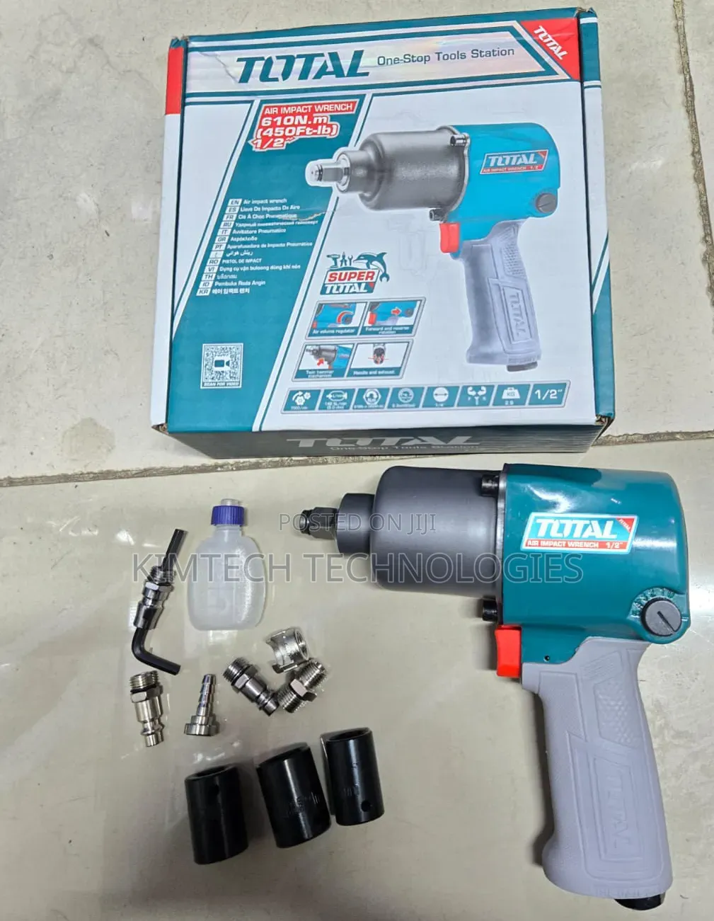 610nm Total Air Impact Wrench 
With 3 Socket Nuts