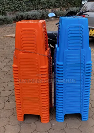 Blue and Orange Complast Stool