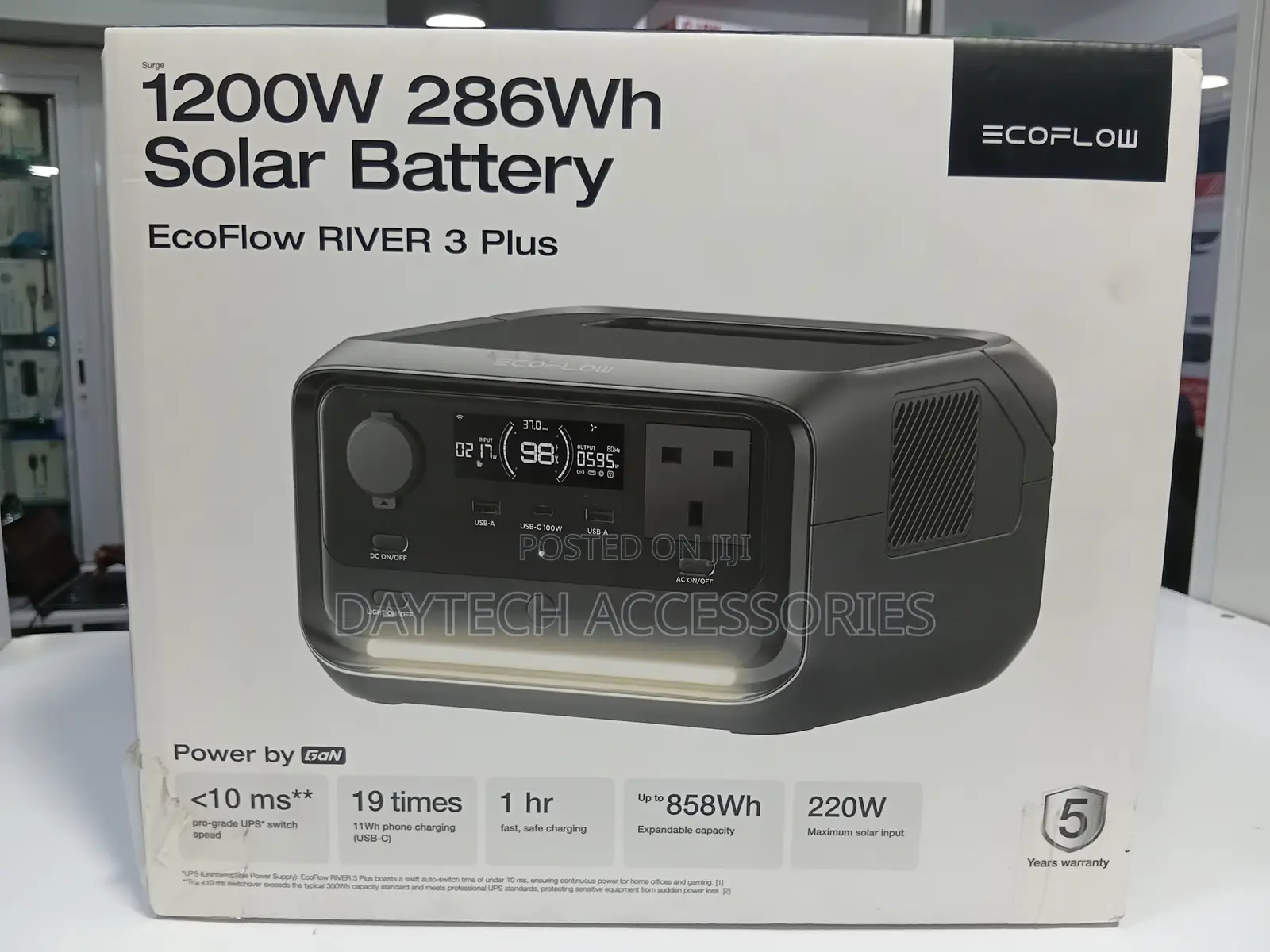 Ecoflow River 3 Plus Portable Power Station | 600w 268wh