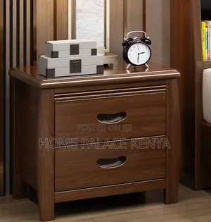 Bedside Stand: Mahogany Bedside Cabinet With 2-Drawer Storage