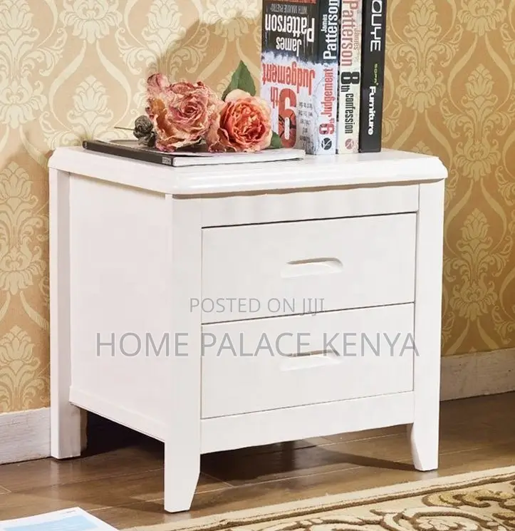 Bedside Stand: Mahogany Bedside Cabinet With 2-Drawer Storage