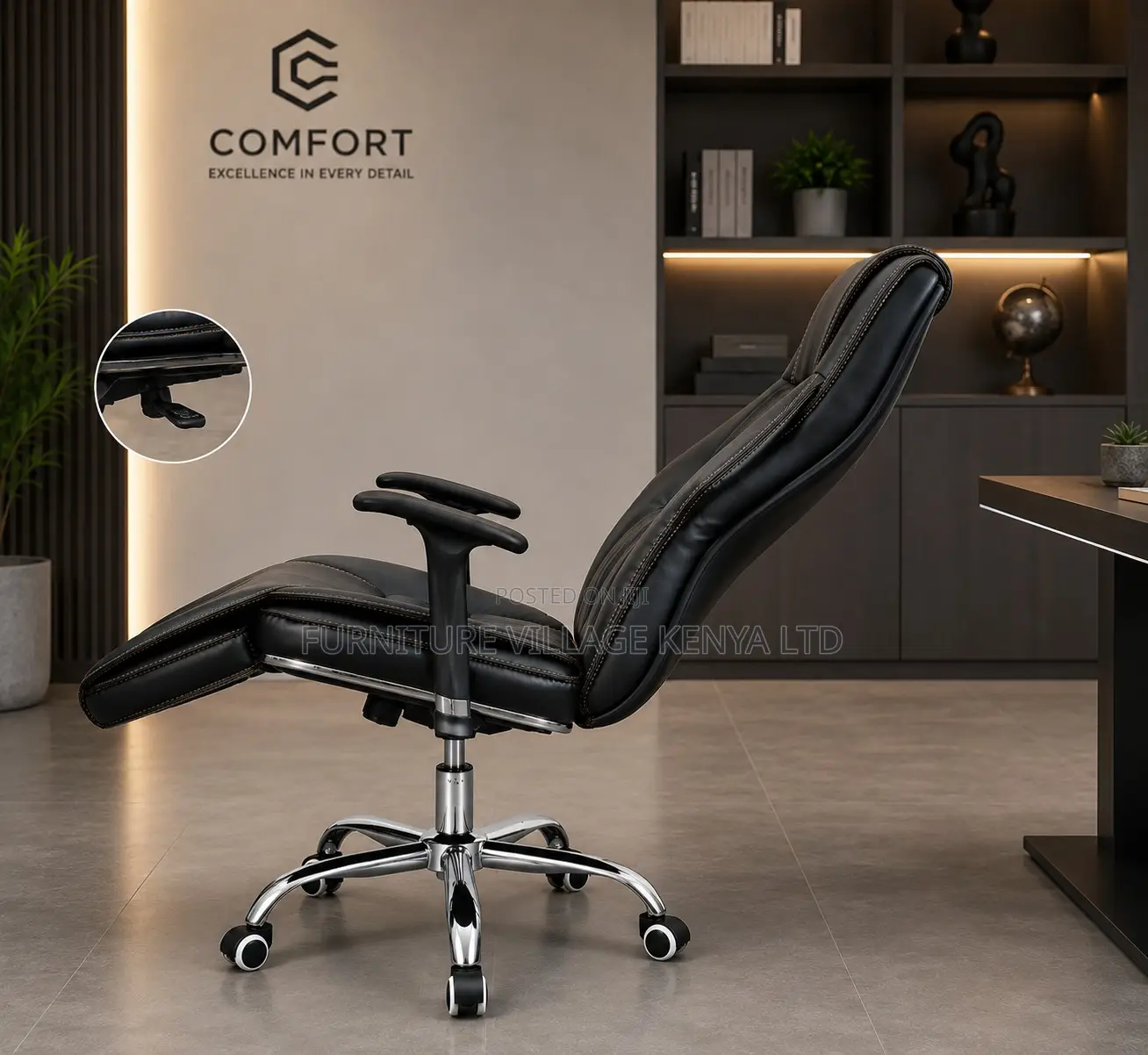 Leather Swivel Executive Office Chair.