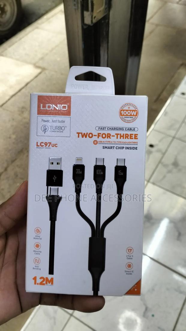 3 in 1 Ldnio Super Fast Charging Cable - thumbnail 3